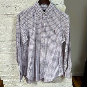 Ralph Lauren Pink and Blue Checked Button Down. Size M